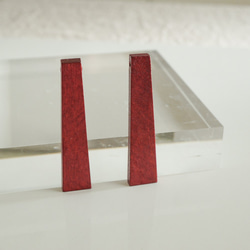 Trapezoid Wood Beads -Red- (4pcs) 4枚目の画像