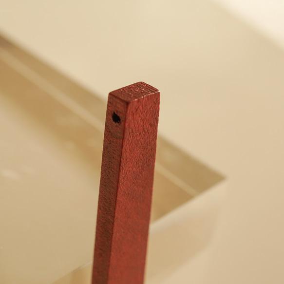 Trapezoid Wood Beads -Red- (4pcs) 5枚目の画像