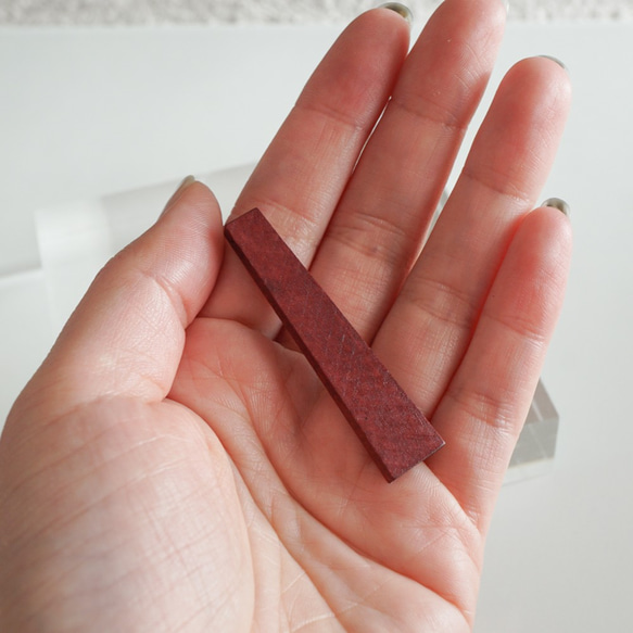 Trapezoid Wood Beads -Red- (4pcs) 6枚目の画像