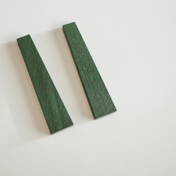 Trapezoid Wood Beads -Green- (4pcs) 1枚目の画像