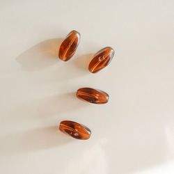 1950's German Twisted Oval Beads -Brown- (4pcs) 3枚目の画像