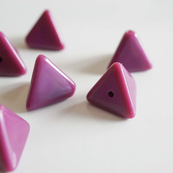 1970's Triangle Beads -Purple- (6pcs) 3枚目の画像