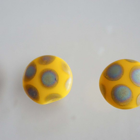 1960's Glass Yellow Cabochon (2pcs) 3枚目の画像