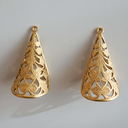 Brass Filigree Bead Cap (2pcs) 2枚目の画像