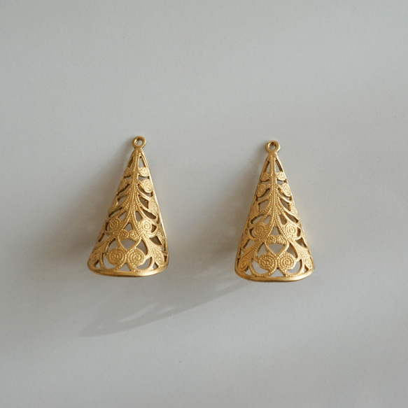 Brass Filigree Bead Cap (2pcs) 1枚目の画像