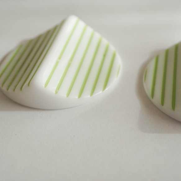 1980's Stripe Cabochon -L.Green- (2pcs) 3枚目の画像