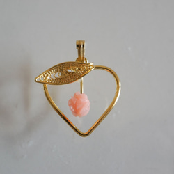 1980's Heart & Flower Charm (1pcs) 4枚目の画像