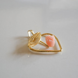 1980's Heart & Flower Charm (1pcs) 6枚目の画像