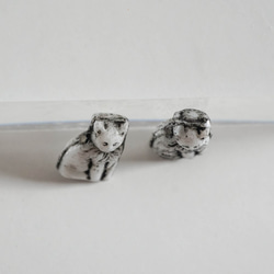 Vintage Cat Beads -White- (2pcs) 3枚目の画像