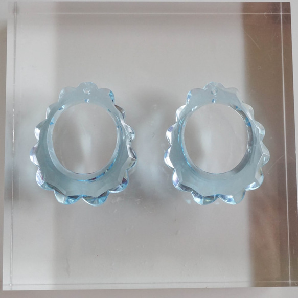 1980's  Scallop Charm -Light Blue- (2pcs) 1枚目の画像