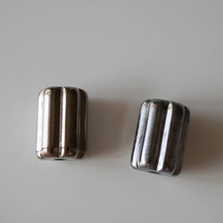1970's Fluted Barrel Beads -Dark Silver- (2pcs) 2枚目の画像