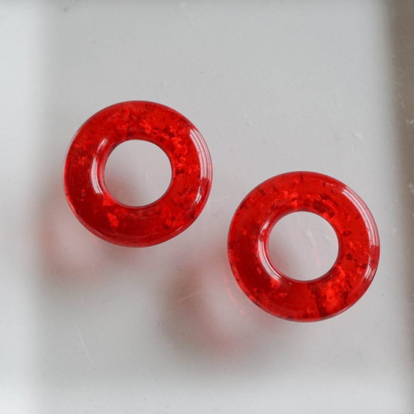 Vintage Clear Red Ring (2pcs) 1枚目の画像