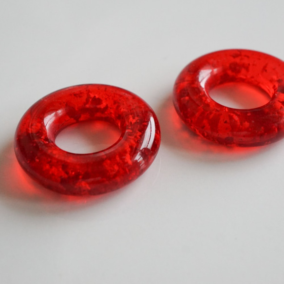Vintage Clear Red Ring (2pcs) 3枚目の画像