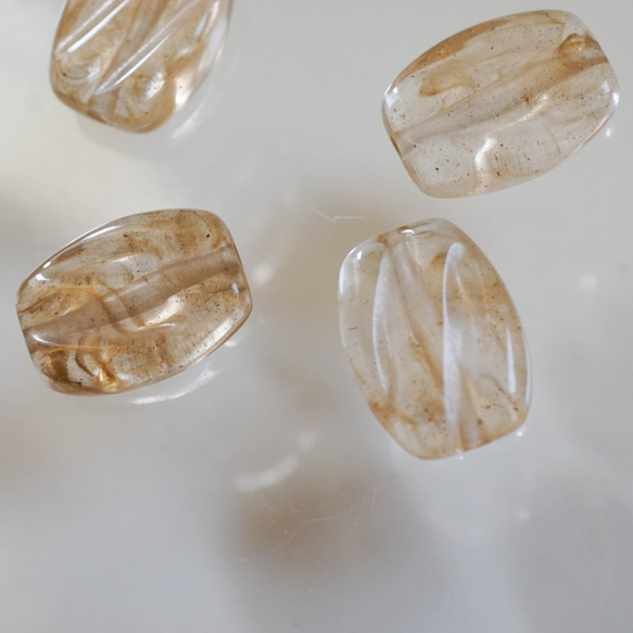 Clear Gold Flat Beads (8pcs) 1枚目の画像