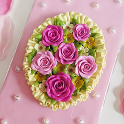 お花が可愛いスマホケース"Rose Garden"/iphone7(ベビーピンク×オーロラ) 3枚目の画像