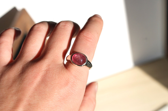 Pinkish galaxy ruby ring【ルビー×シルバーリング】 1枚目の画像