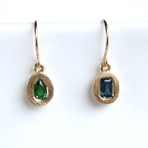 K18YG 天然 インディコライトトルマリン ピアス