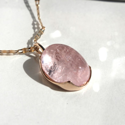 shine morganite necklace K10（モルガナイト） 1枚目の画像