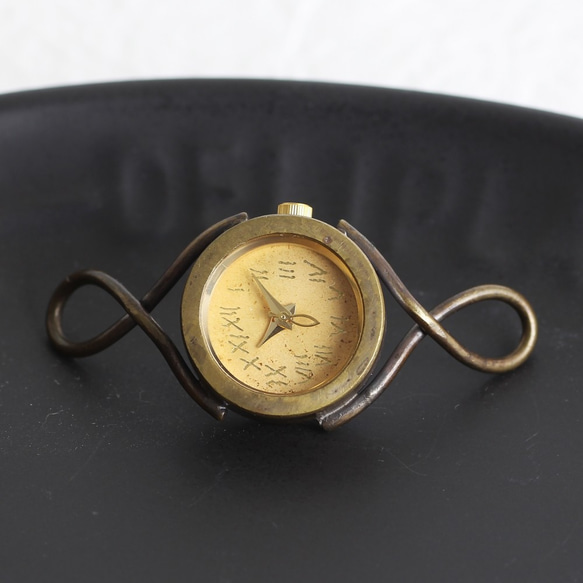 真鍮フェイスのアンティークデザインフェイス時計 選べるレザーベルトカラー WB068-WL004WL005 5枚目の画像