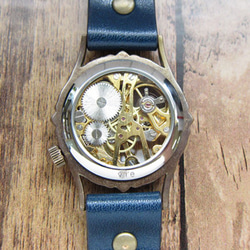 手動上弦WB-058 MADE IN JAPAN手工手錶chi木皮革WB-058 第5張的照片