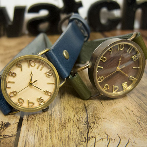 手工手錶對安排WB-080 M / L尺寸MADE IN JAPAN To木皮革 第2張的照片