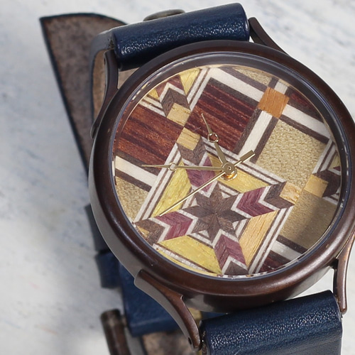 クリーマ限定 箱根 寄木ズクで作るハンドメイドウォッチ Lサイズ