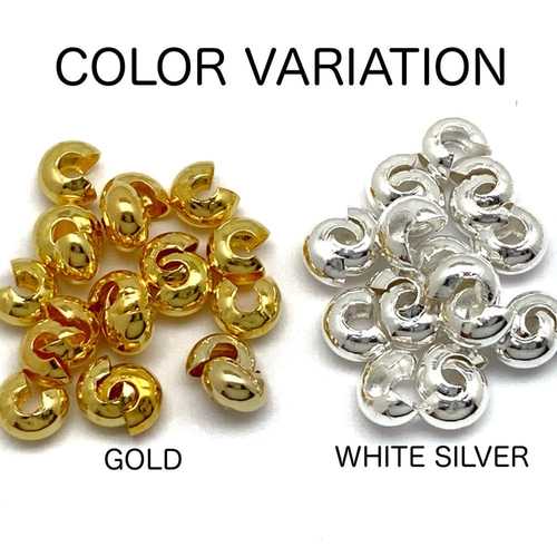 j096-400】つぶし玉カバー シルバー 約3mm 400個 金具・チェーン en