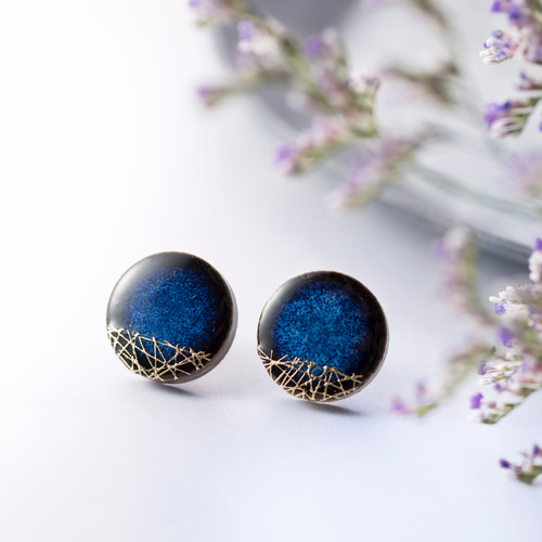 美濃焼 木漏れ日 ピアス イヤリング タイル 陶器 伝統工芸品