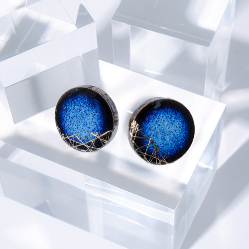 美濃焼 木漏れ日 ピアス イヤリング タイル 陶器 伝統工芸品