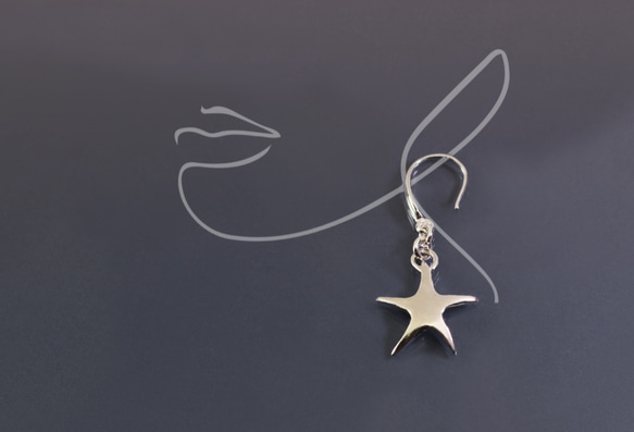 圖像系列-海星925銀耳環(單支/一對) 第1張的照片