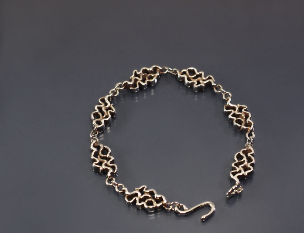 画像シリーズ - ウォーターリップル 925 スターリングシルバーブレスレット