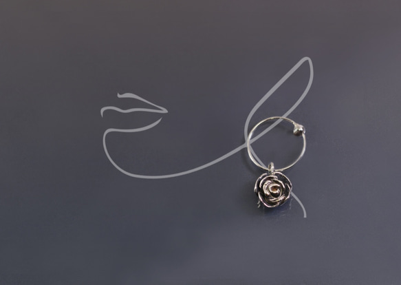 花系列-小玫瑰925銀耳環(單支/一對) 第1張的照片