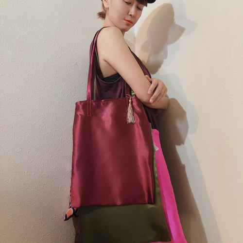 サテントートバッグ M トートバッグ Reflet 通販 7557295｜Creema