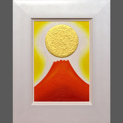 24K純金○『太陽と純金富士山』○がんどうあつし絵画コラージュ 24K純金○『太陽と純金富士山』○がんどうあつし絵画コラージュ