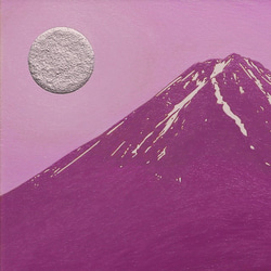 肉筆油絵●河口湖からのラベンダー富士●がんどうあつし直筆絵画額縁付富士山風水 3枚目の画像