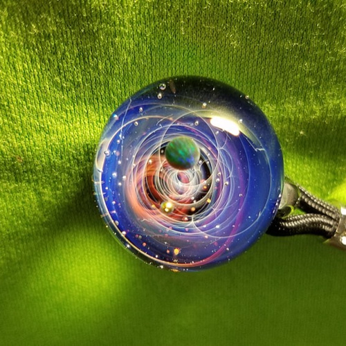 【 kaname 】・ボロシリケイトガラス・ペンダントヘッド・一点物 ガラストップ サイケ 宇宙 一点物 ボロシリケイトガラス ガラス