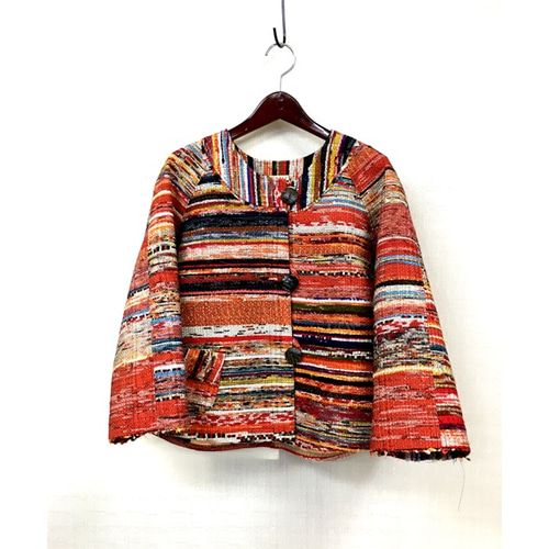 裂き織り ショートジャケット【ミセス・モトコ】 ジャケット huhu 通販