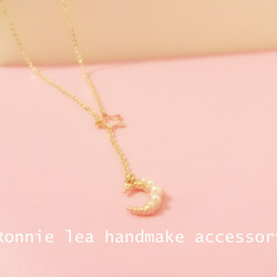 Ronnie_lea 上品な星月物語14kgpネックレス 14kgp star&moon necklace 4枚目の画像