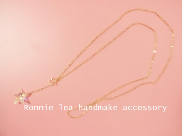 Ronnie_lea スワロフスキー星14kgpネックレスswarovski star necklace 2枚目の画像