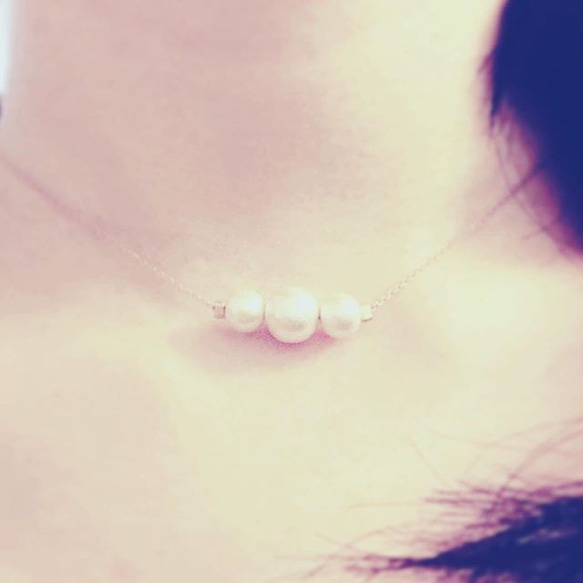 ◆SALE  2WAY* cotton pearl simple necklace&bracelet 4枚目の画像