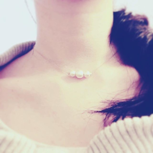◆SALE  2WAY* cotton pearl simple necklace&bracelet 6枚目の画像