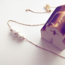 ◆SALE  2WAY* cotton pearl simple necklace&bracelet 7枚目の画像