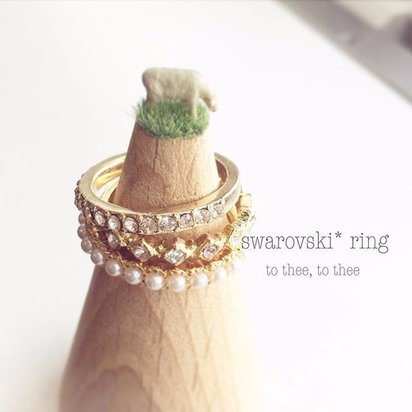 swarovski * 3連 ring 1枚目の画像