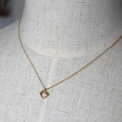 <宝石モチーフ>diamond simple necklace 6枚目の画像