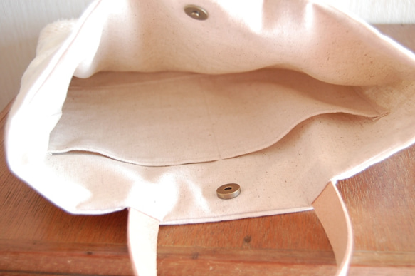 上質linenと裂き織りtotebag:フラックス 5枚目の画像