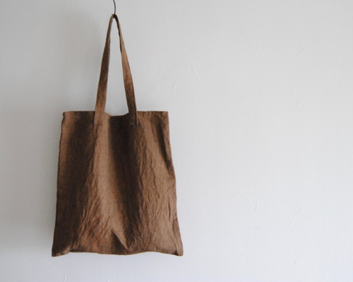 柿渋 x 胡桃　鉄媒染　大容量 トートバッグ 柿渋 x 胡桃 鉄媒染 大容量 トートバッグ WEB限定】柿渋染め帆布