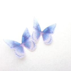 ちょうちょのパーツ 5cm シフォン・オーガンジー素材 蝶々パーツ ブルー ピンク 2 6枚目の画像