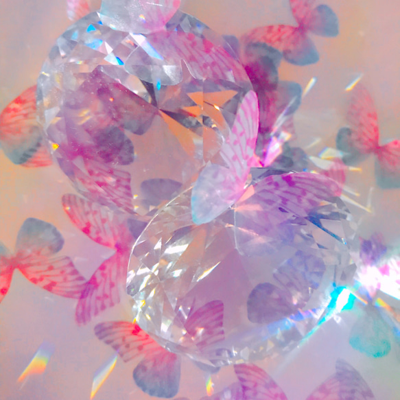 ちょうちょのパーツ 5cm シフォン オーガンジー 素材 蝶々 パーツ ピンク ブルー 5 6枚目の画像