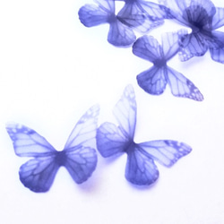 ちょうちょのパーツ 5cm シフォン・オーガンジー 素材 蝶 パーツ ブルー パープル 6 1枚目の画像