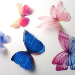 ちょうちょのパーツ 5cm シフォン オーガンジー 素材 蝶々 パーツ  パープル 蝶 8 6枚目の画像